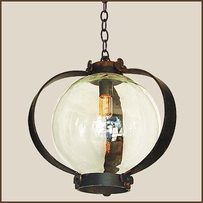 Hanging Glass Globe Light With Metal Chain